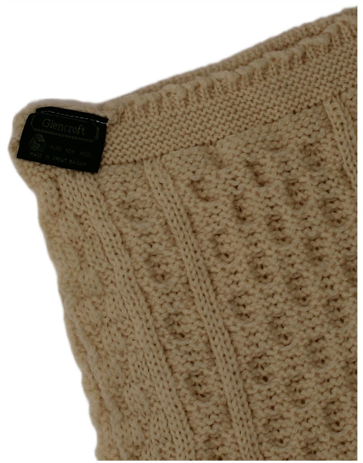 Glencroft Womens Knit Rectangle Scarf One Size Off White New Wool Winter