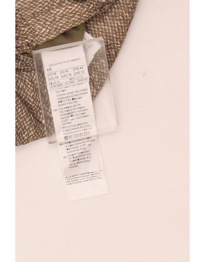 Benetton Womens Reversible Padded Jacket UK 16 Large Green Polyamide