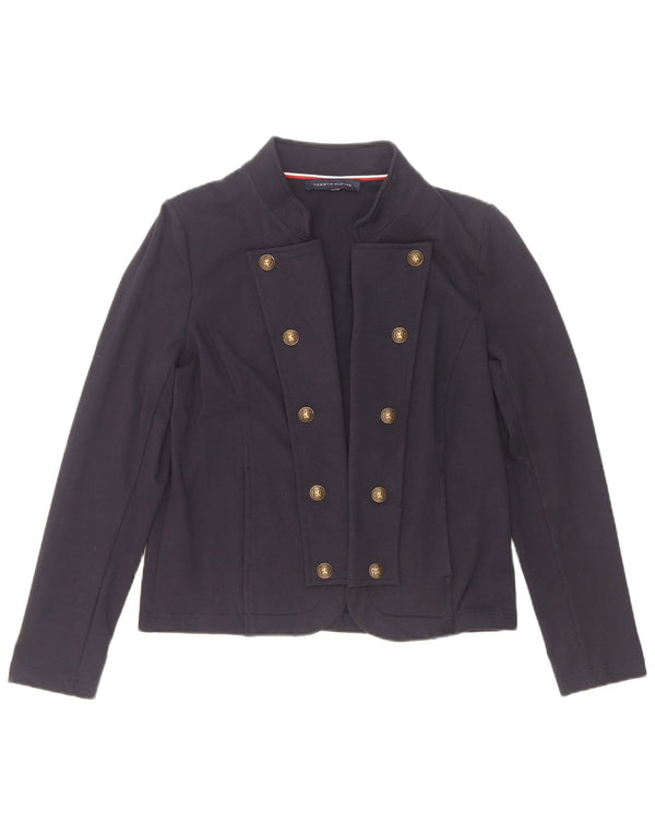 Tommy Hilfiger Womens Bomber Jacket UK 14 Medium Navy Blue Cotton