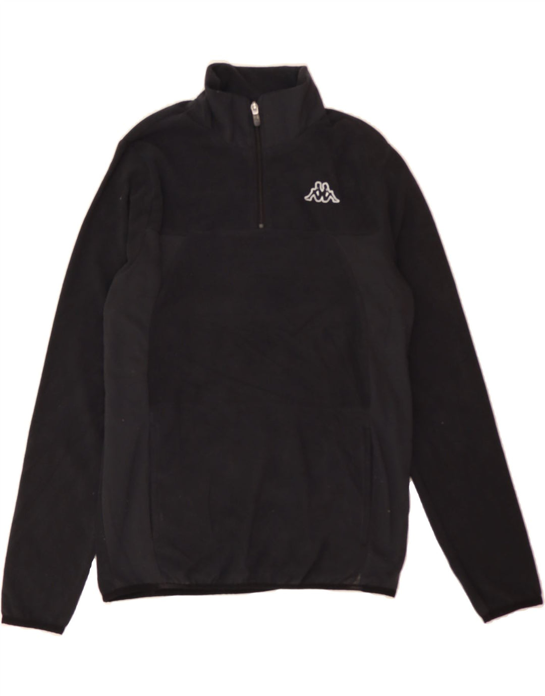 KAPPA Womens Zip Neck Fleece Jumper UK 14 Medium Black Vintage Kappa and Second-Hand Kappa from Messina Hembry 