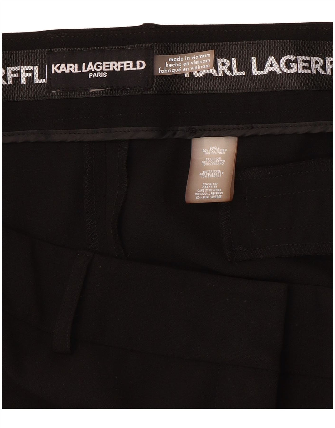 KARL LAGERFELD Womens Straight Casual Trousers W36 L28 Black Polyester