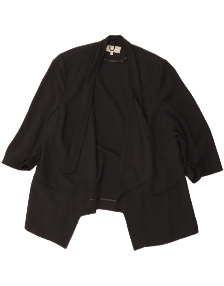 Marks & Spencer Womens 3/4 Sleeve Open Blazer Jacket UK 20 2XL  Black