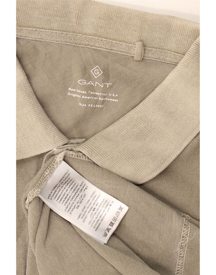 GANT Mens Polo Shirt 2XL Khaki Cotton