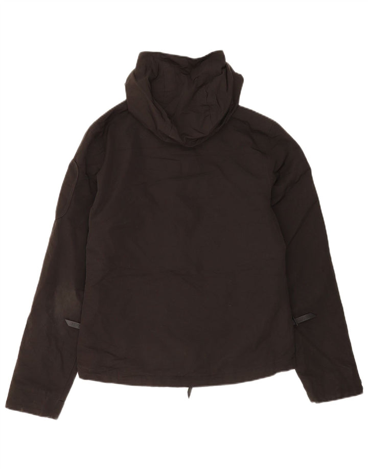 Superdry Womens Graphic Hooded Rain Jacket UK 8 Small Black Polyester