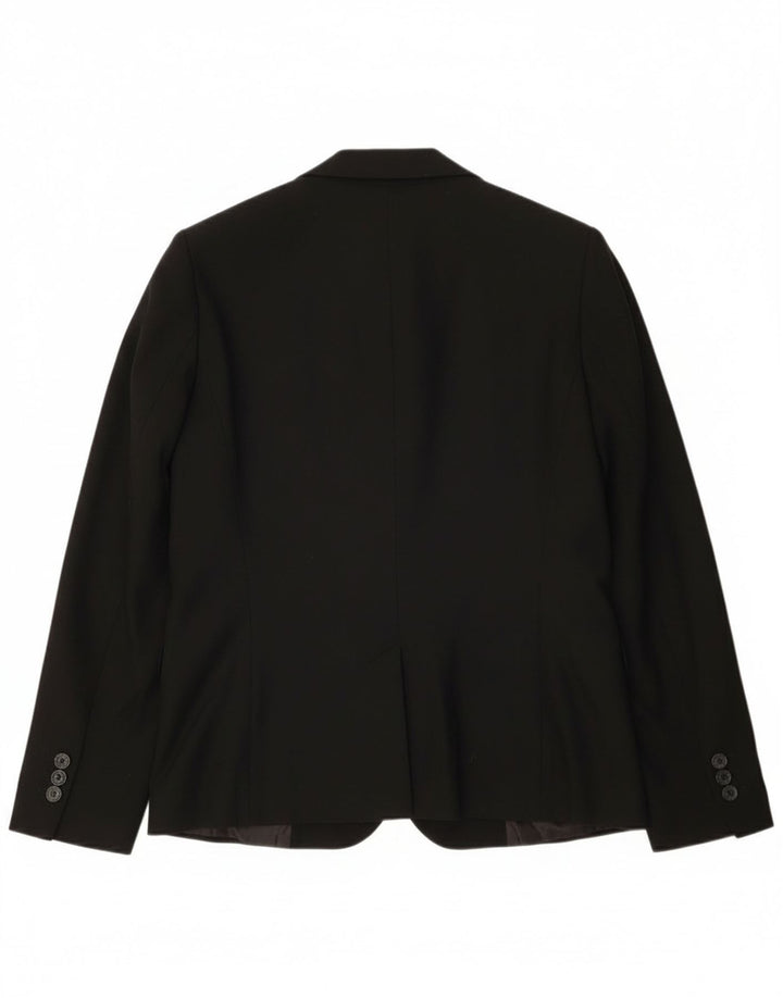 Zara Womens 1 Button Blazer Jacket EU 38 Small Black Polyester