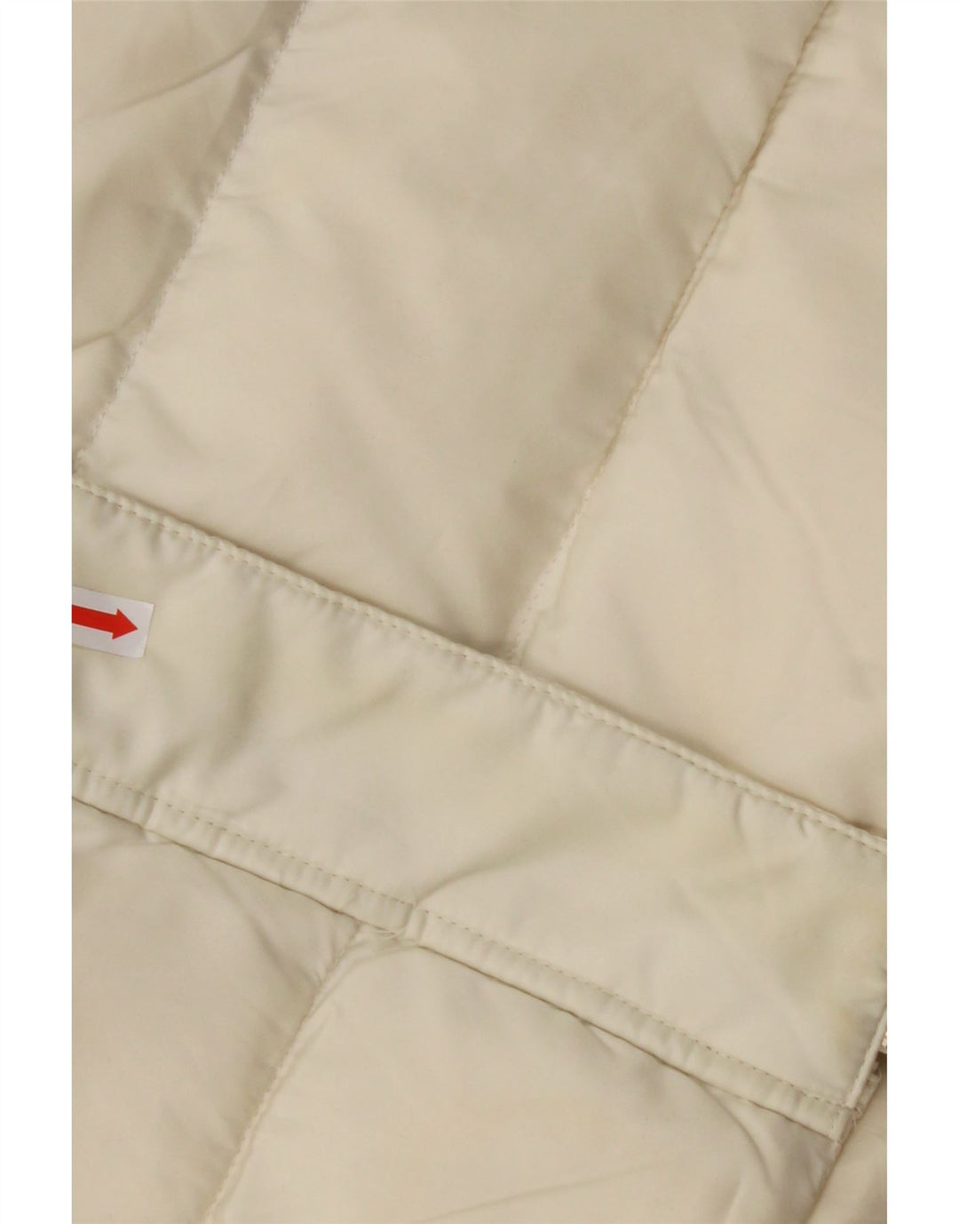 CALVIN KLEIN Womens Hooded Padded Jacket UK 14 Medium Off White Polyester