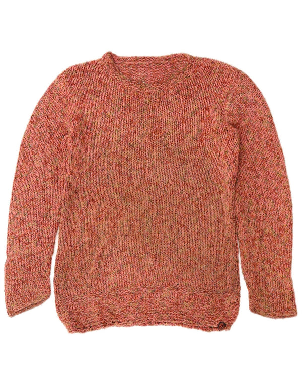 Vintage Womens Boat Neck Jumper Sweater UK 14 Medium Burgundy Flecked