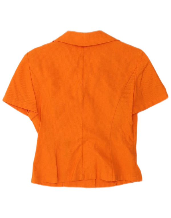 Accento By Marzotto Womens Short Sleeve Cardigan Top UK 10 Small Orange