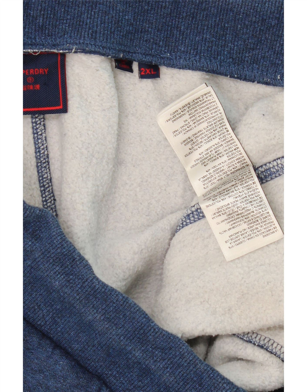 SUPERDRY Mens Tracksuit Trousers Joggers 2XL  Blue Cotton