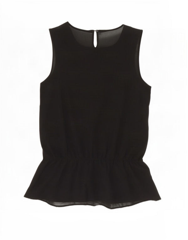 Zara Womens Sleeveless Blouse Top UK 6 XS Black Polyester