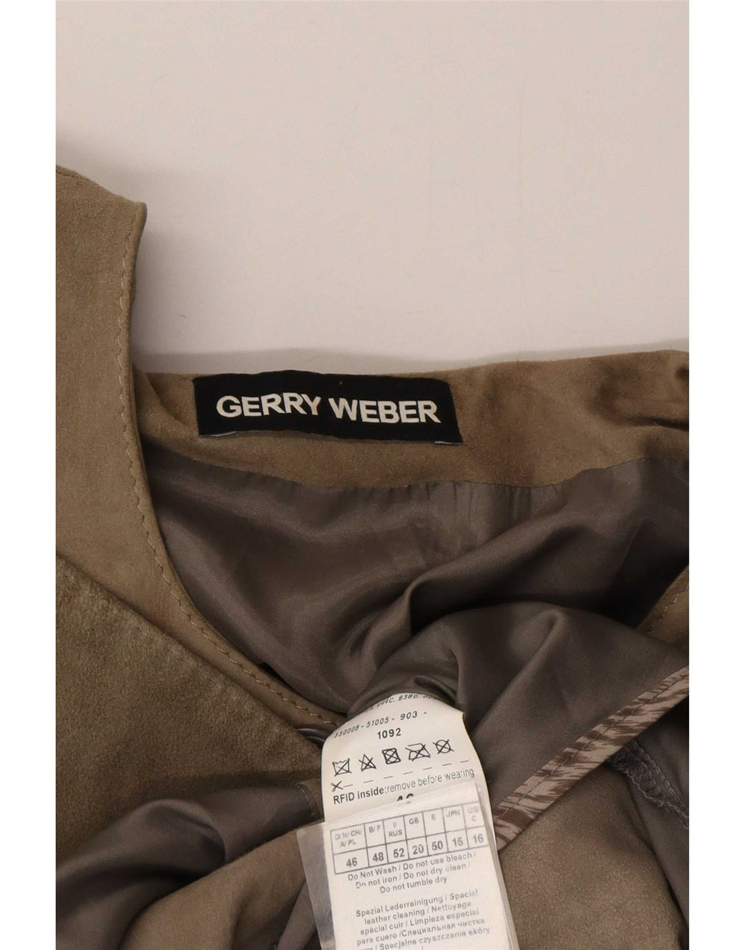 Gerry Weber Womens Suede Jacket UK 20 2XL Grey Leather