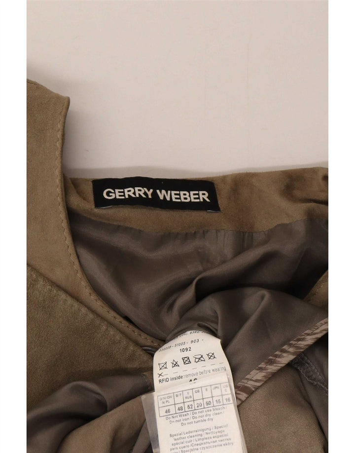 Gerry Weber Womens Suede Jacket UK 20 2XL Grey Leather