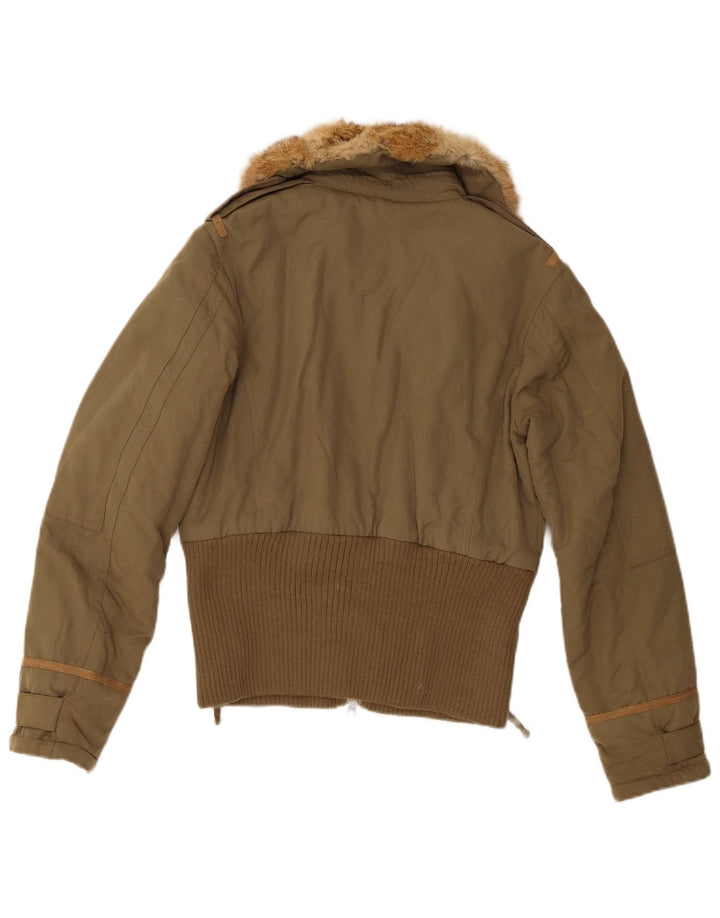 Woolrich Womens Military Padded Gilet UK 10 Small Green Nylon