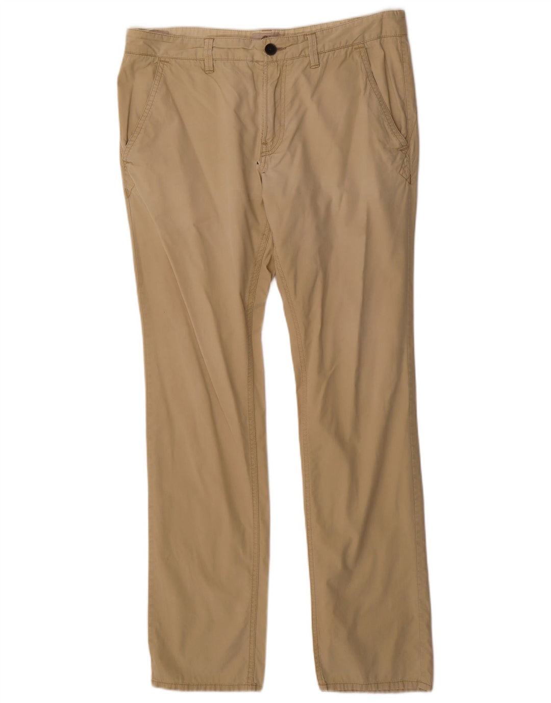 TIMBERLAND Mens Slim Fit Chino Trousers W35 L32 Beige Cotton
