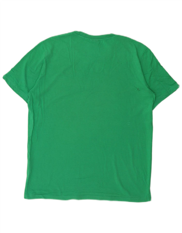 Champion Mens Graphic T-Shirt Top Medium Green Cotton