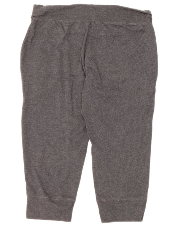 Reebok Womens Capri Tracksuit Trousers Joggers UK 14 Medium  Grey Cotton
