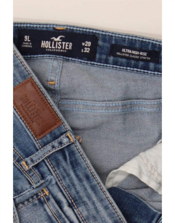 HOLLISTER Womens Distressed Skinny Jeans US 9 Medium W29 L32 Blue Cotton