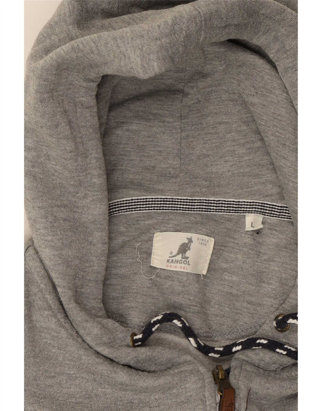 Kangol Mens Zip Hoodie Sweater Large Grey