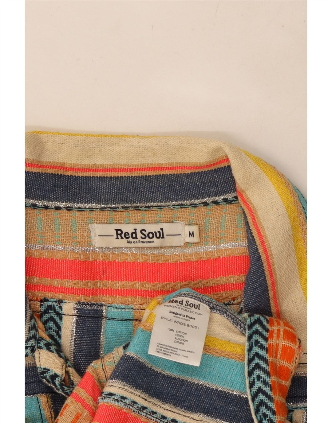 VINTAGE Womens Utility Jacket UK 12 Medium Multicoloured Striped Cotton