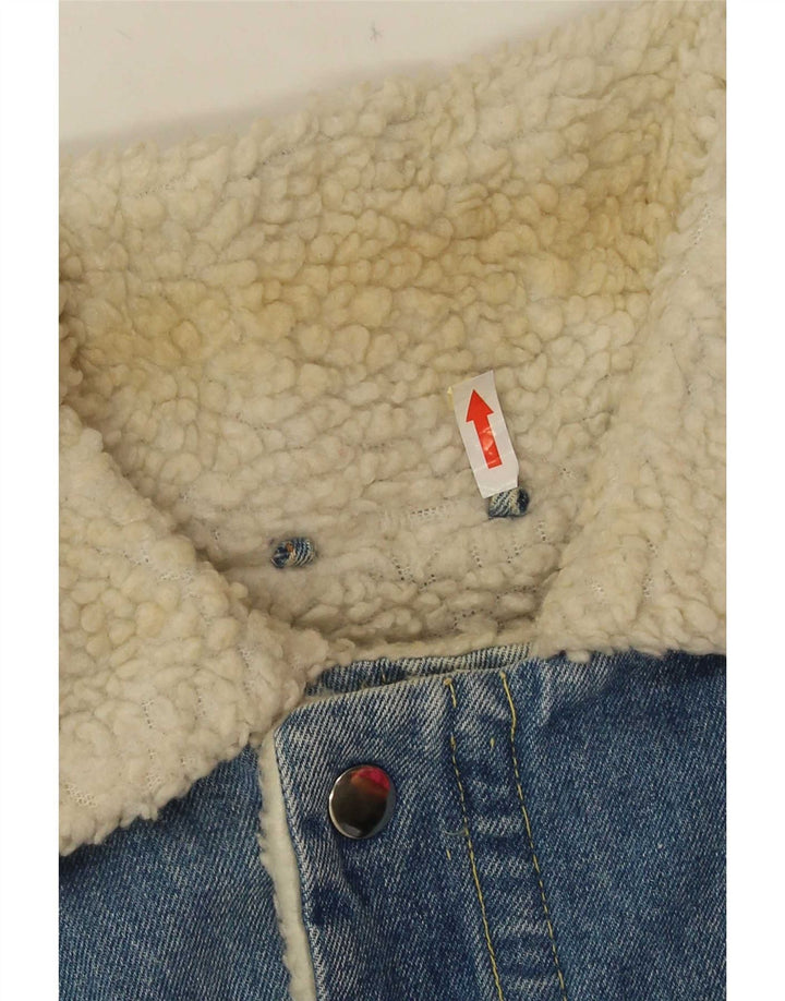 Vintage Mens Denim Sherpa Jacket UK 38 Medium Blue