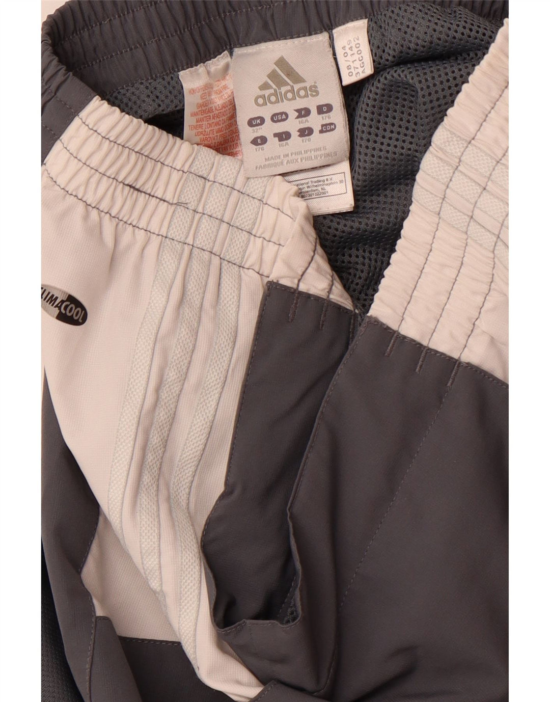 ADIDAS Boys Climacool Casual Trousers 15-16 Years W32 L32 Grey Colourblock