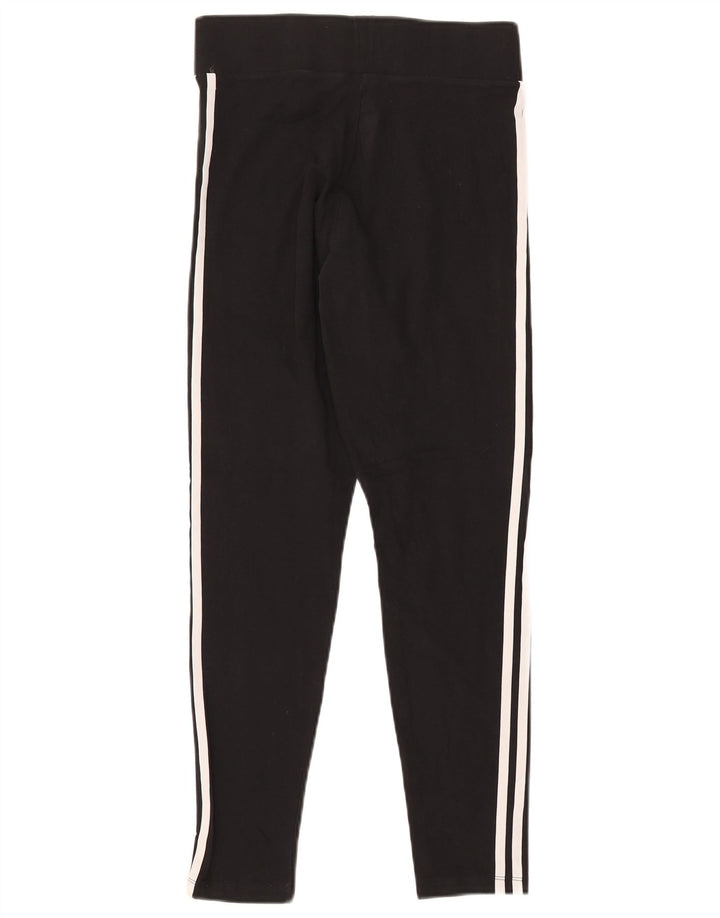 ADIDAS Womens Leggings UK 14 Medium Black Cotton