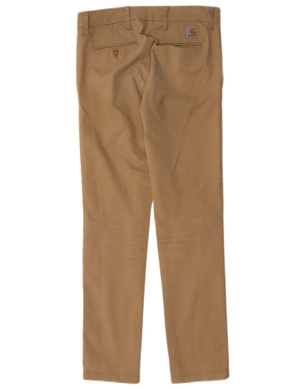 Carhartt Mens Slim Chino Trousers W29 L32 Beige Cotton