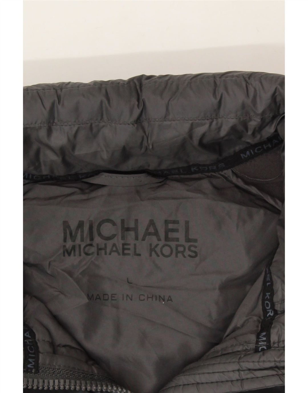 MICHAEL KORS Womens Hooded Padded Jacket UK 16 Large Grey Nylon Vintage Michael Kors and Second-Hand Michael Kors from Messina Hembry 