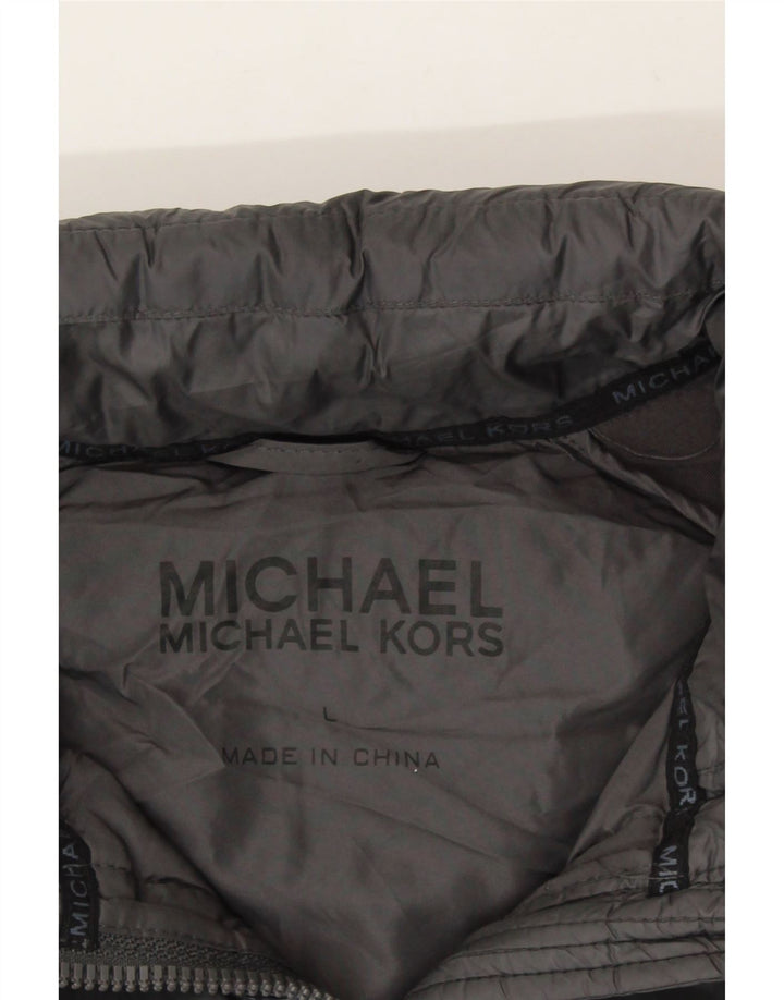 MICHAEL KORS Womens Hooded Padded Jacket UK 16 Large Grey Nylon Vintage Michael Kors and Second-Hand Michael Kors from Messina Hembry 