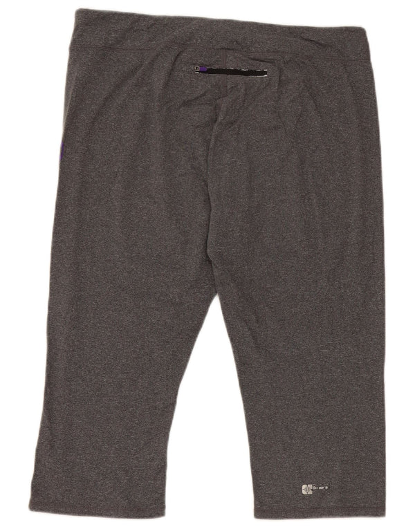 SUPERDRY Womens Graphic Capri Leggings UK 14 Large  Grey Polyester