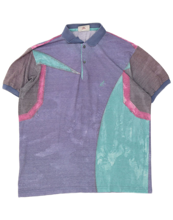 AUSTRALIAN L'ALPINA Mens Polo Shirt IT 54 XL Multicoloured Colourblock
