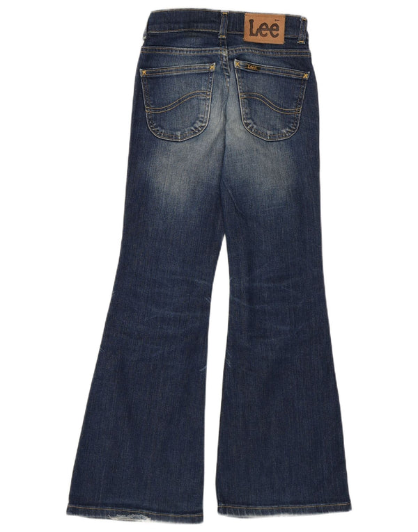 Lee Girls Acid Wash Flared Jeans 9-10 Years W22 L27 Blue Cotton