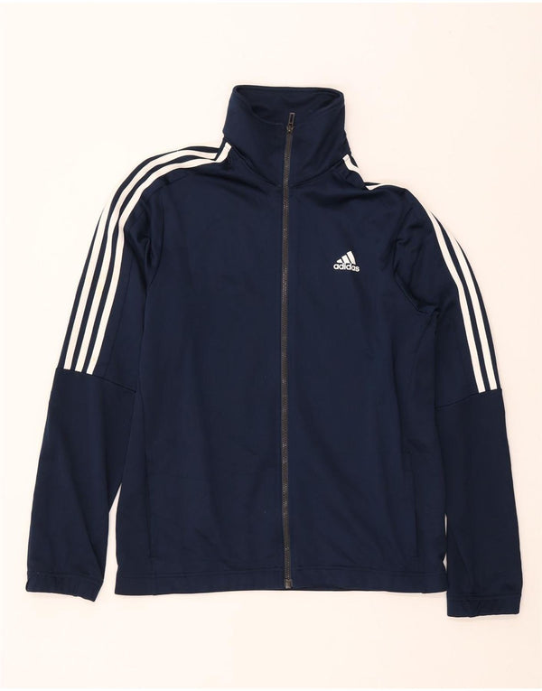 ADIDAS Mens Tracksuit Top Jacket UK 40/42 Medium Navy Blue Polyester