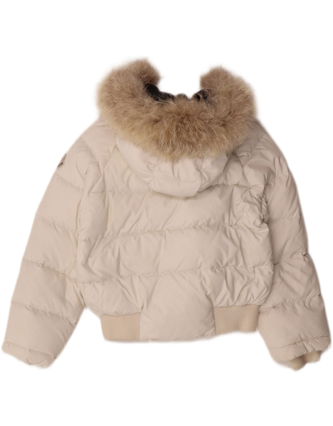 MONCLER Girls Hooded Padded Jacket 5-6 Years White Nylon