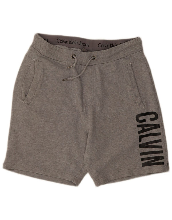 Calvin Klein Mens Graphic Sport Shorts Large Grey Cotton