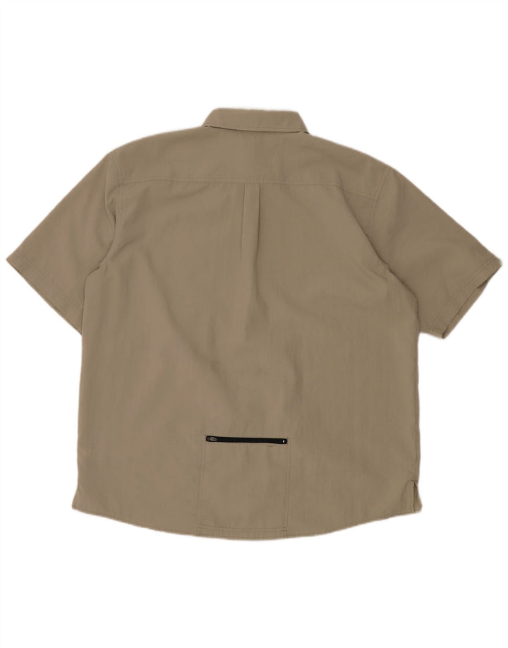 ADIDAS Mens Short Sleeve Shirt UK 46/48 XL Beige Polyester