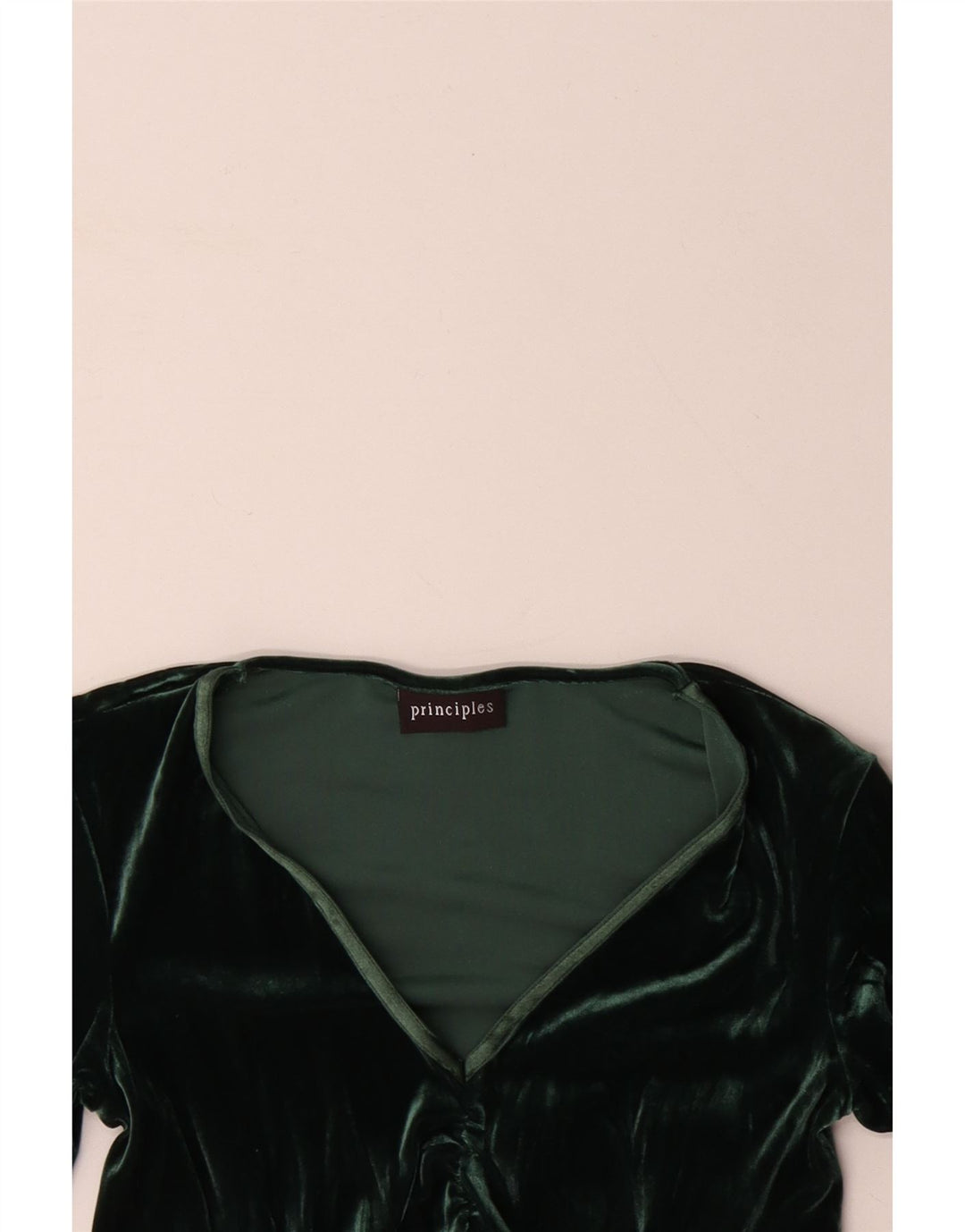 PRINCIPLES Womens Long Sleeve Velour Blouse Top UK 10 Small Green Floral