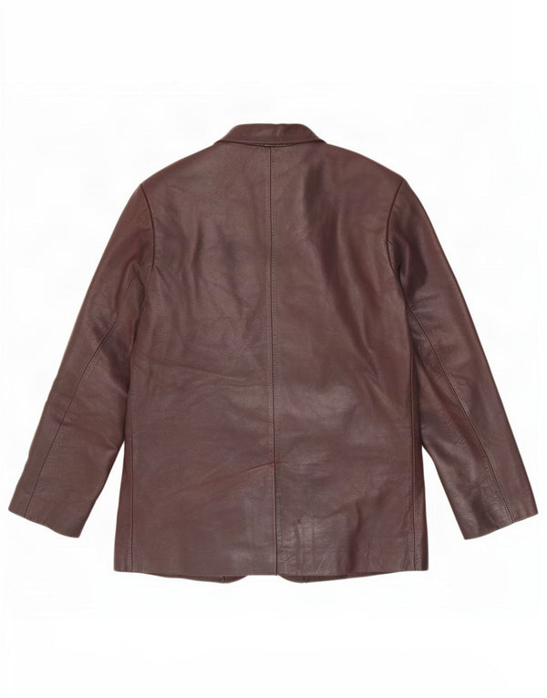 Ben Sherman Mens 3 Button Leather Blazer Jacket UK 38 Medium Brown