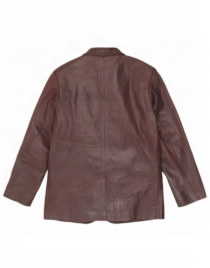 Ben Sherman Mens 3 Button Leather Blazer Jacket UK 38 Medium Brown