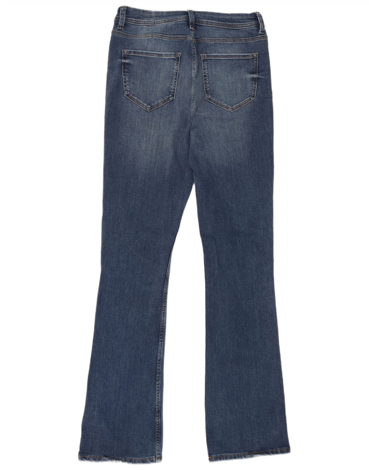 Marks & Spencer Womens Long Slim Flared Jeans UK 12 Medium W28 L32 Blue