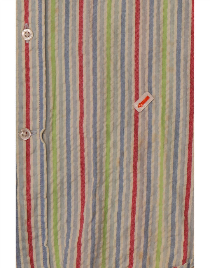 Boggi Mens Shirt XL Multicoloured Pinstripe Cotton
