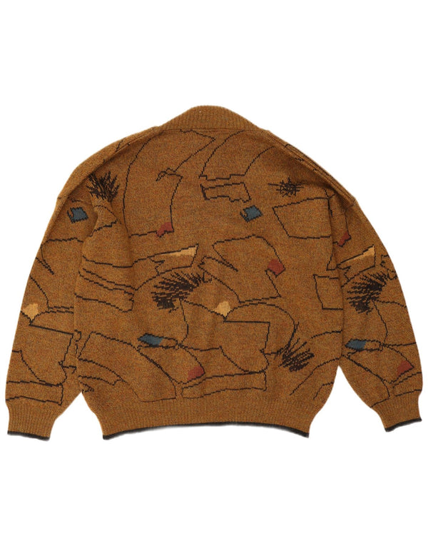 Angelo Litrico Mens Shawl Neck Jumper Sweater IT 52/54 Large Brown