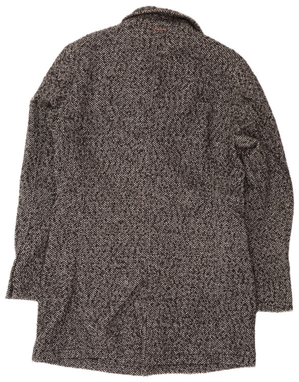 Hugo Boss Mens Overcoat UK 52 XL Grey Flecked Polyacrylic