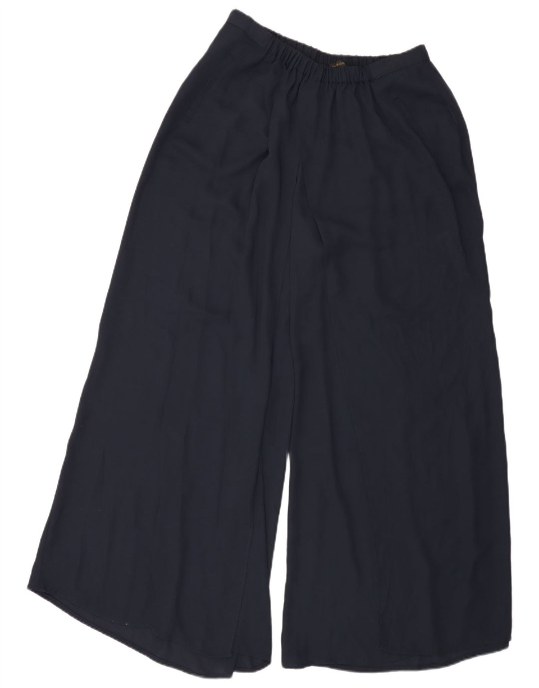 ZARA Womens Wide Leg Casual Trousers Large W32 L31 Navy Blue Polyester