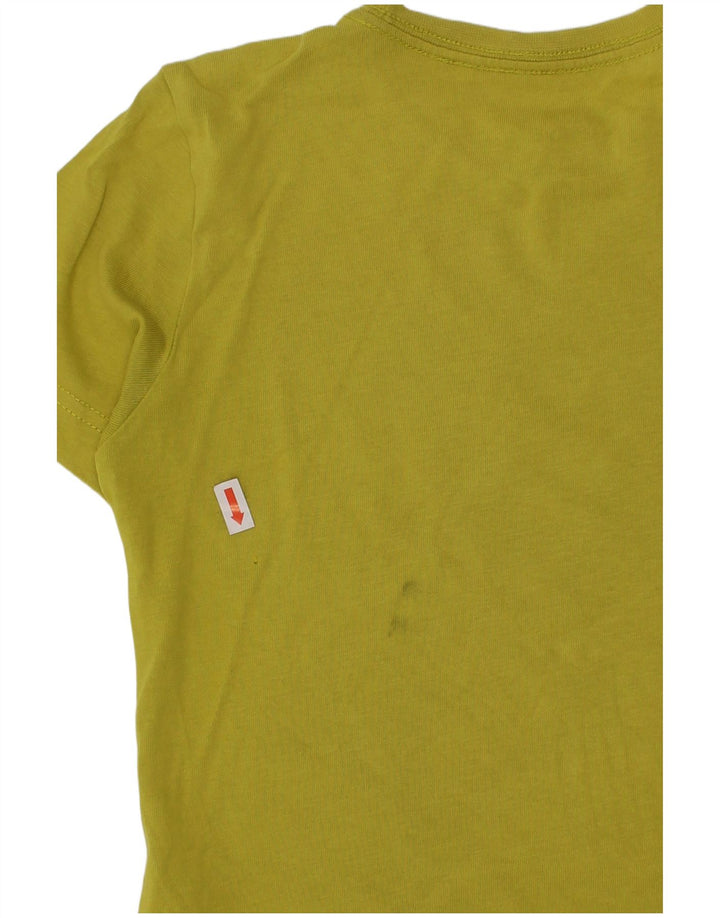 ADIDAS Boys Climalite Graphic T-Shirt Top 5-6 Years Green Cotton