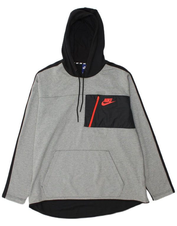 Nike Mens Hoodie Jumper 2XL Grey Colourblock