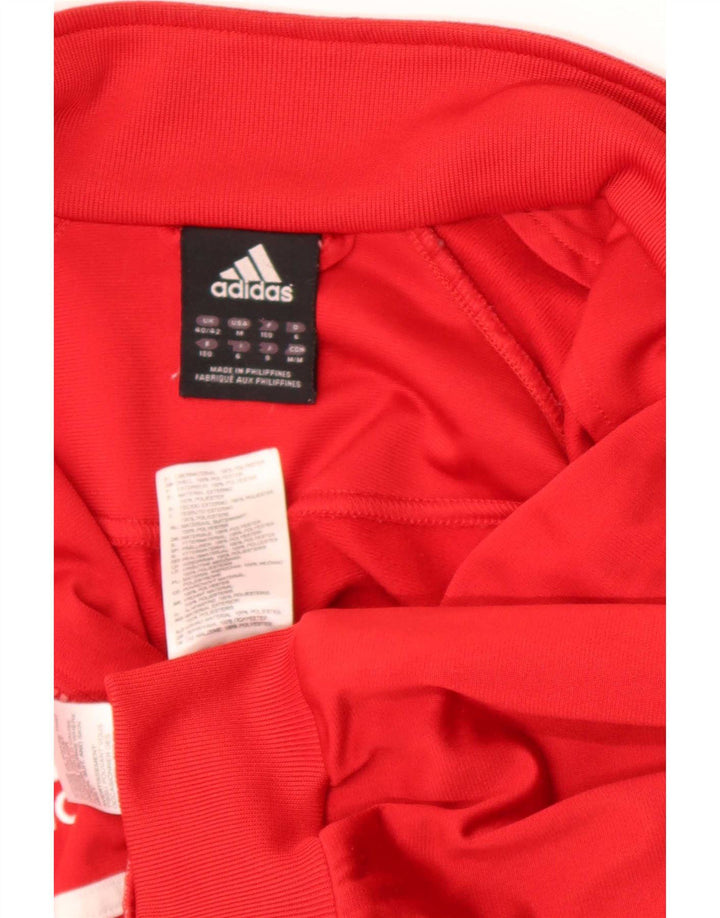 Adidas Mens Tracksuit Top Jacket UK 40/42 Medium Red Colourblock Polyester