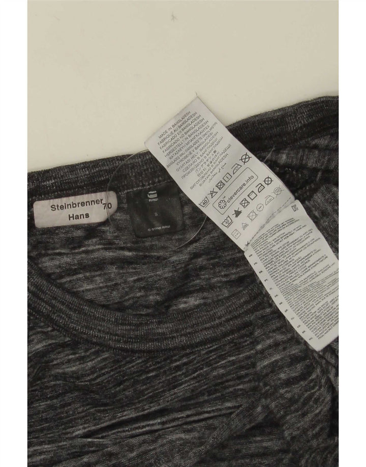 G-Star Mens Top Long Sleeve Small Grey Pinstripe Polyester