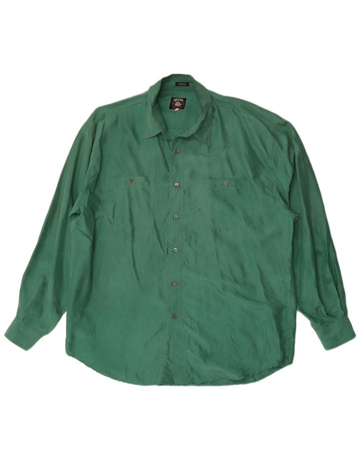 Sea & Sky Mens Shirt 2XL Green Silk