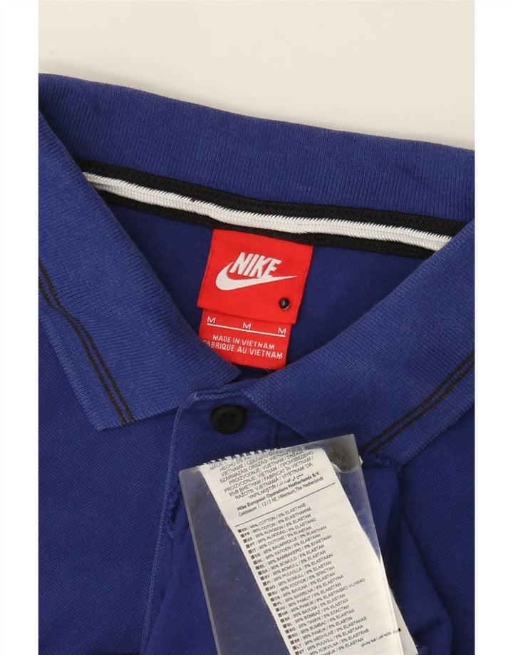 Nike Mens Polo Shirt Medium Blue Cotton